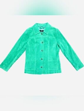Vintage Donny Brasso Washable Green Suede Jacket - Size Small NWT